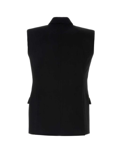 VTMNTS Black Wool Sleeveless Blazer for men