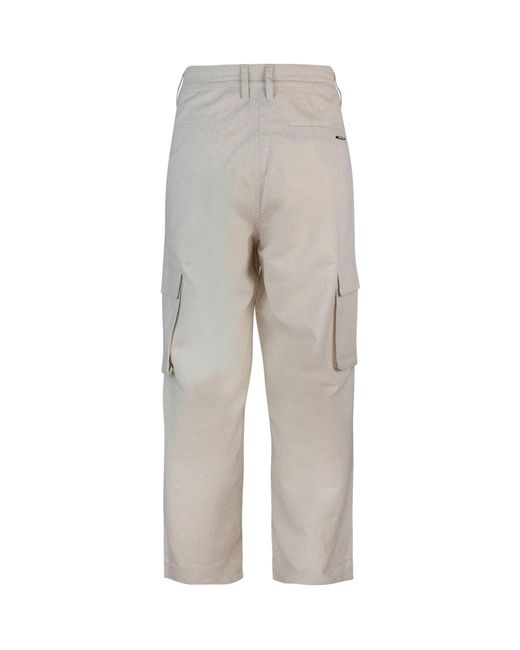 Daily Paper Gray Pantalone Linen Cargo for men
