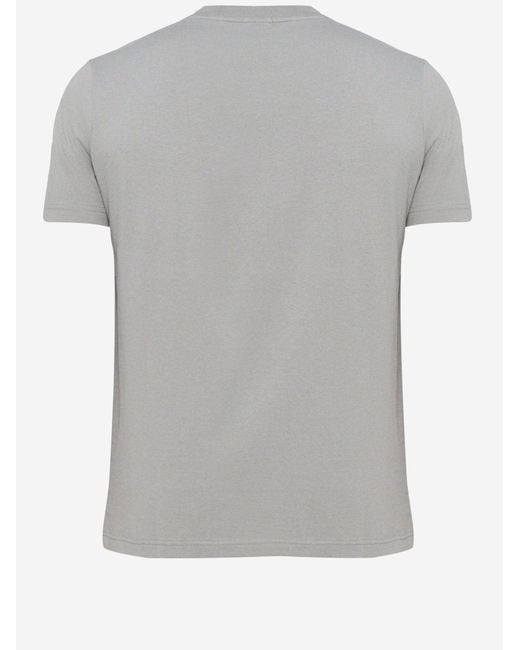 Boss Gray Stretch Cotton T Shirt With Logo for men