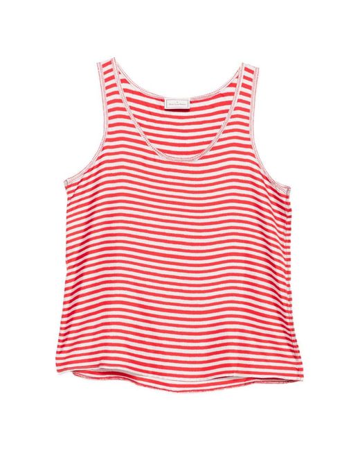 Pierre Louis Mascia Red Striped Silk Top