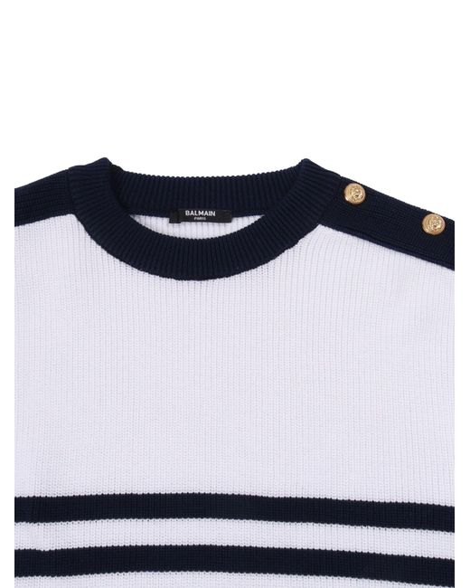 Balmain Blue Knit Jumper
