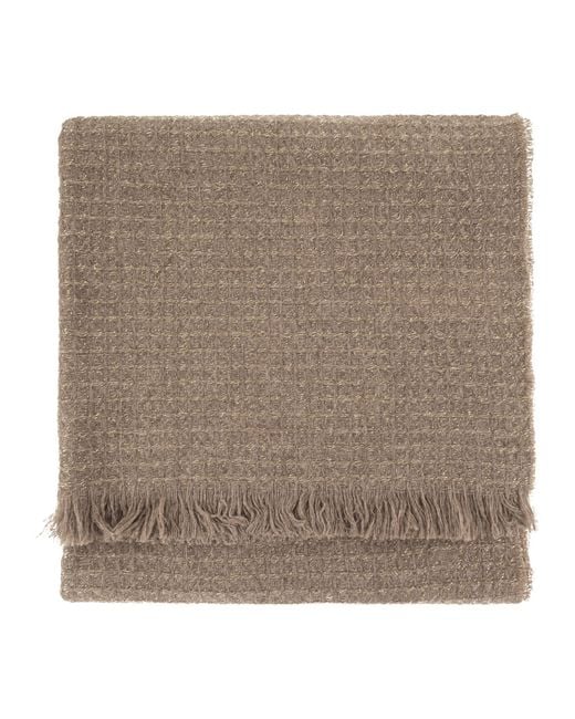 Fabiana Filippi Natural Virgin Wool And Cashmere Scarf With Luminous Yarns