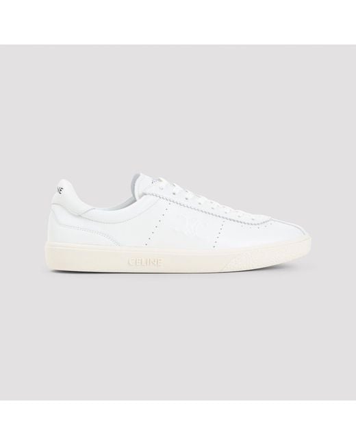 Céline White Low Lace-Up Sneakers