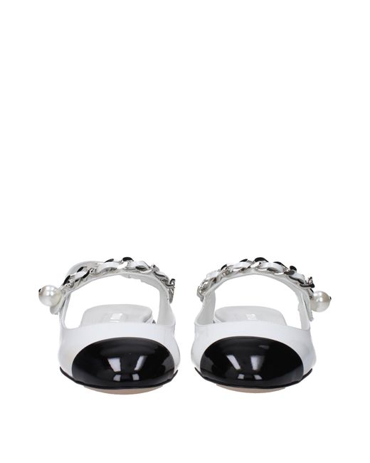 Miu Miu White Logo Patent Slingback Flat