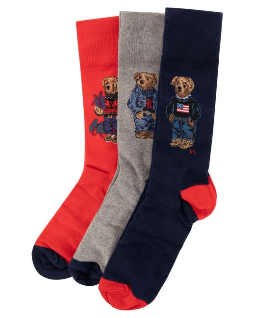 Polo Ralph Lauren Blue Socks Giftbox Polo Bär