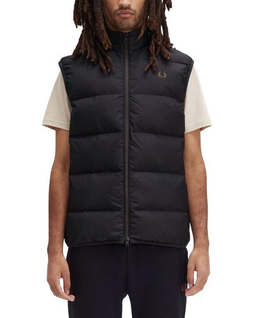 Chaleco termal de Fred Perry de hombre de color Black