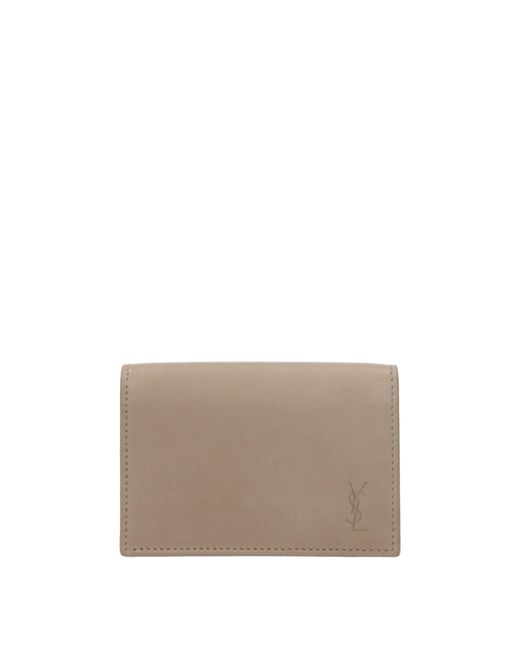 Saint Laurent Gray Leather Document Holder
