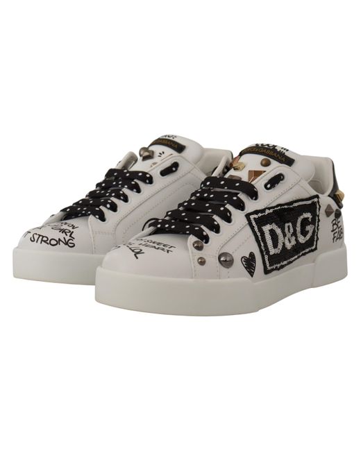 Zapatos deportivos de cuero blanco con lentejuelas D&G Dolce & Gabbana de  hombre de color Negro | Lyst