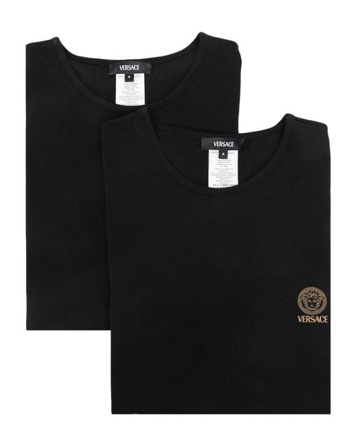 Versace Black T Shirt With Medusa Print