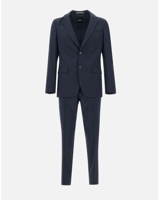 Blu Lana Blu Vestito di Boss in Blue da Uomo