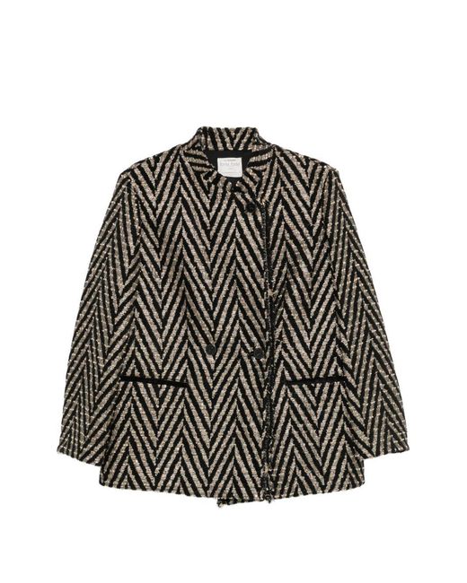 Forte_forte Chevron Oversized Jas in het Gray