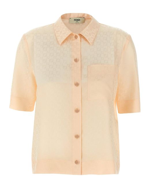 Camisa de seda ff Fendi de color Natural