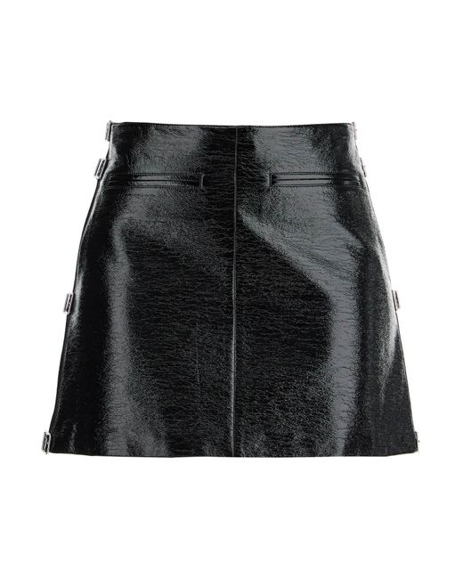 Courreges Black Courreves Vinyl Minirock mit Schnallen