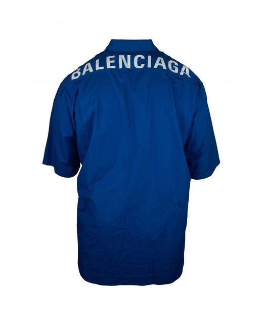Balenciaga Electric Blue Cotton Shirt for men