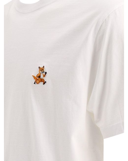 Maison Kitsuné Maison Kitsuné "running Fox" T -shirt in het White voor heren