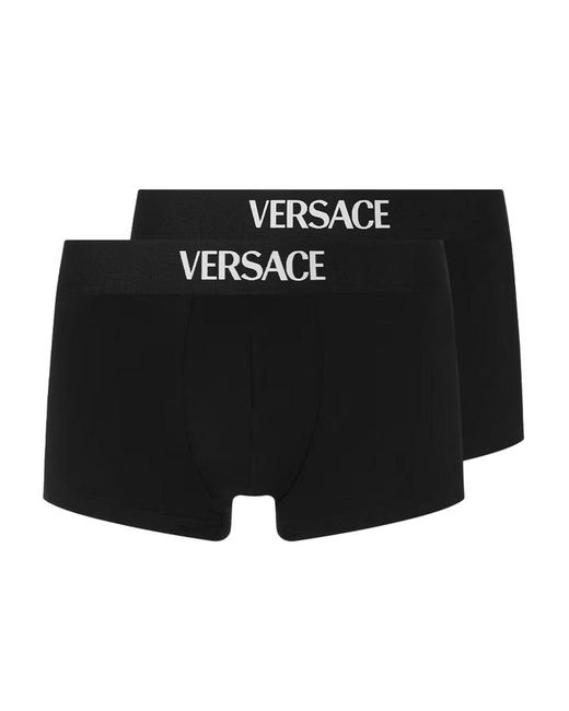 Versace Bi Pack Strakke Passende Boksers in het Black voor heren