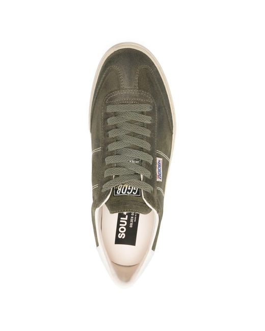 Golden Goose Deluxe Brand Green Soul-Star Suede Upper Toe And Tongue Leather Heel
