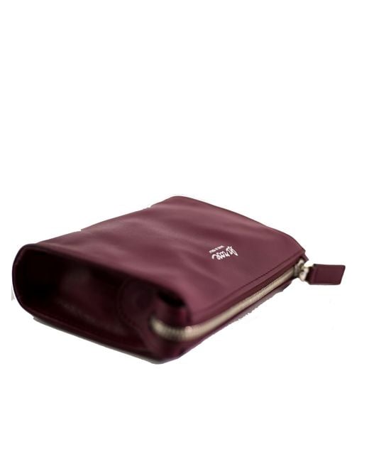 LA ROSE Red Minimal Leather Make Up Bag