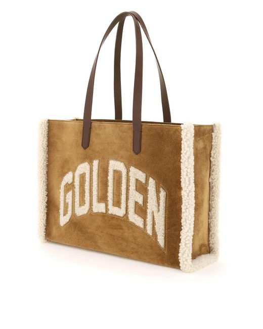 Golden Goose Deluxe Brand Multicolor California East West Bag mit Shearling -Details