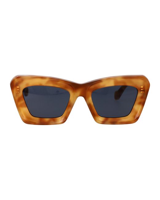 Occhiali Da Sole Di Cat Eye Lw40145 I 53 V di Loewe in Blue
