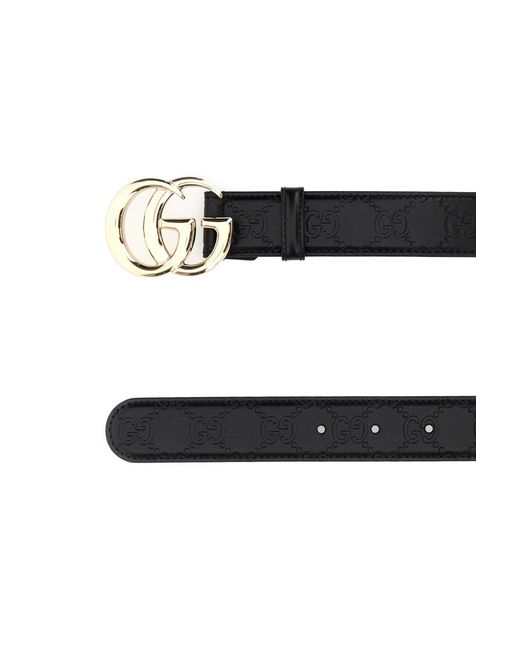 Gucci White Embossed Logo Belt