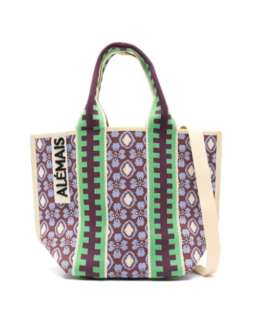 ALÉMAIS White Teja Jacquard Mini Tote