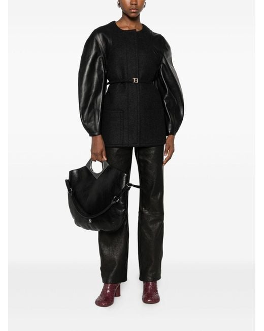 Fendi Black Wool Midi Coat