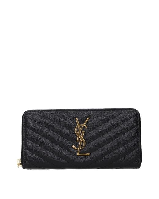 Saint Laurent Black Wallet Leather