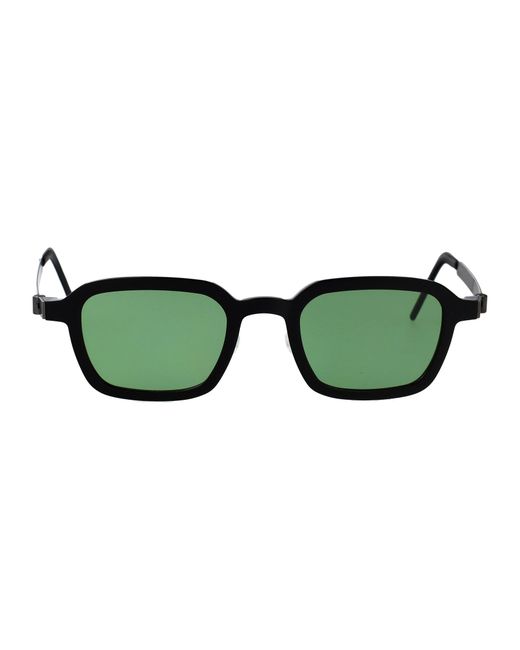 Lindberg Green Rectangular Sunglasses 85098 Ak55