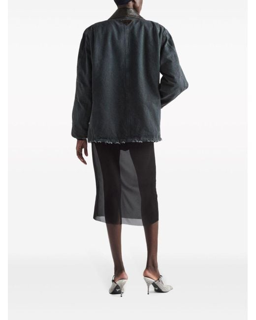 Prada Black Georgette Midi Skirt
