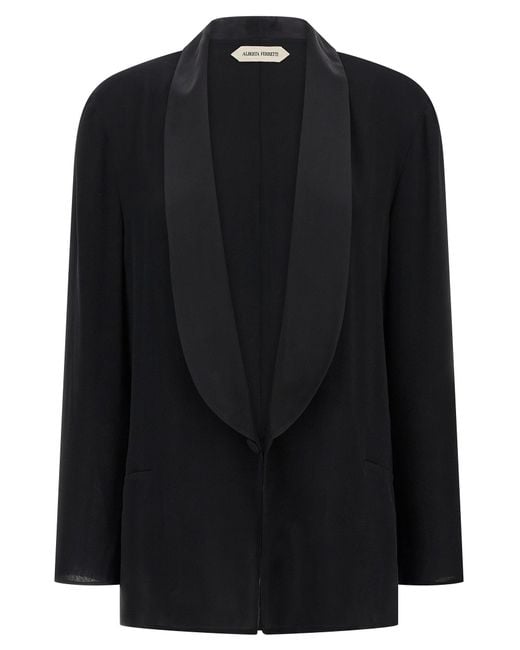 Georgette Blazer Blazers Nero-Donna di Alberta Ferretti in Black