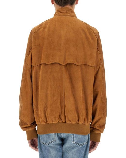 Baracuta Brown Leather G9 Jacket With High Collar