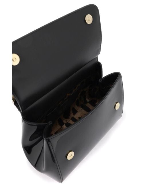 Patentleder 'sizilienische' Handtasche Dolce & Gabbana en coloris Black