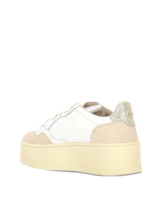 Autry Natural Platform Low Suede Sneakers
