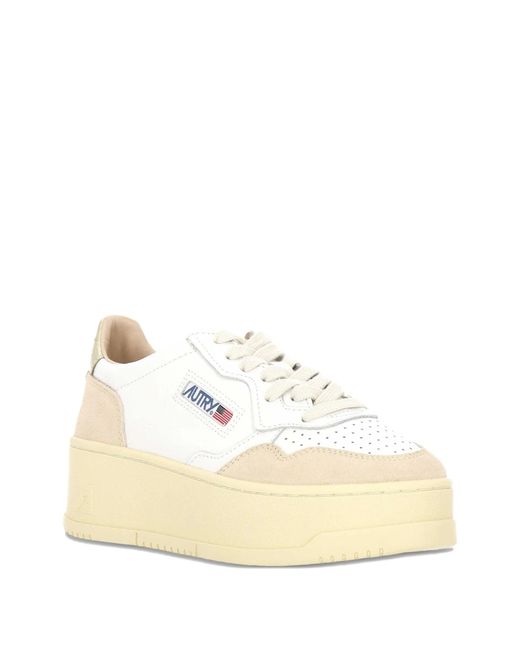 Autry Natural Platform Low Suede Sneakers