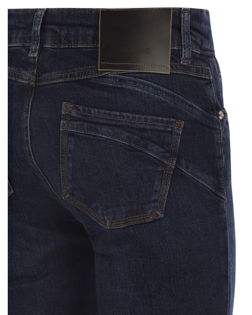 Sportmax Blue Umbria Mini Flare Jeanshose