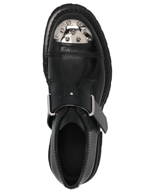 Alexander McQueen Black Studded Derby Shoes