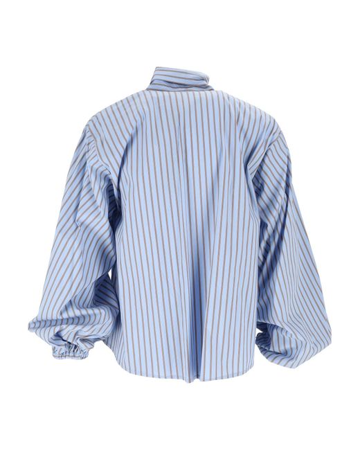 Shirtaporter Blue Casacca Popeline C/Fiocco