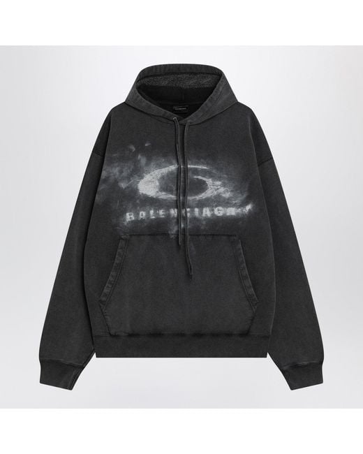 Balenciaga Black Faded Crayon Loop Oversize Hoodie for men