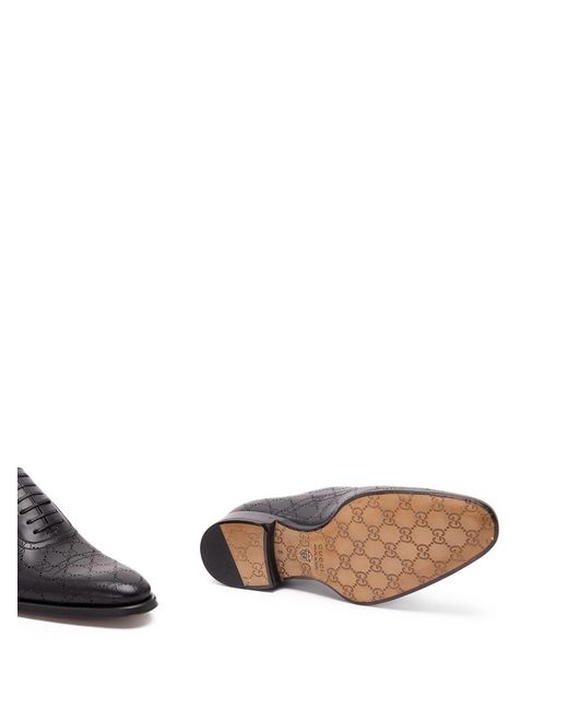 Gucci White Leather Derby Shoes