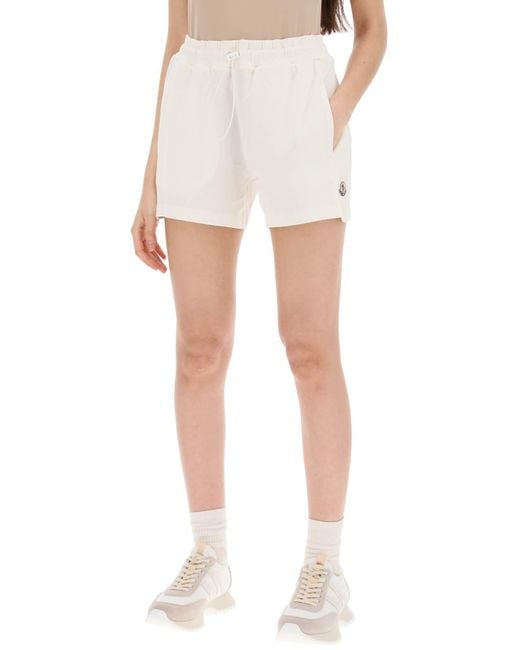 Moncler White Sporty Shorts mit Nyloneinsätzen
