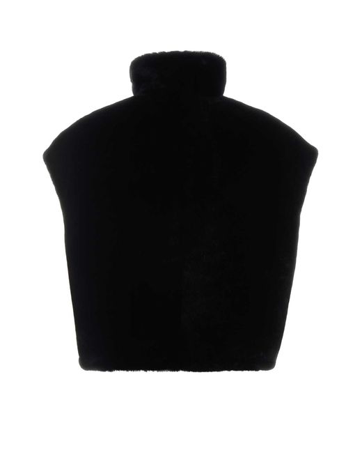 Prada Black Logo Mock Collar Jacket