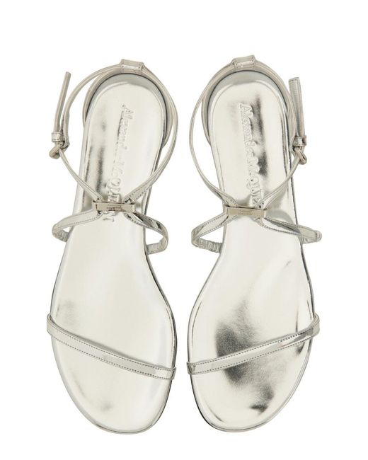McQueen White Strappy Sandal