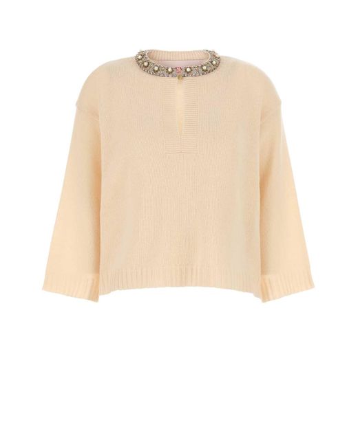 Valentino Garavani Natural Cream Wool Sweater