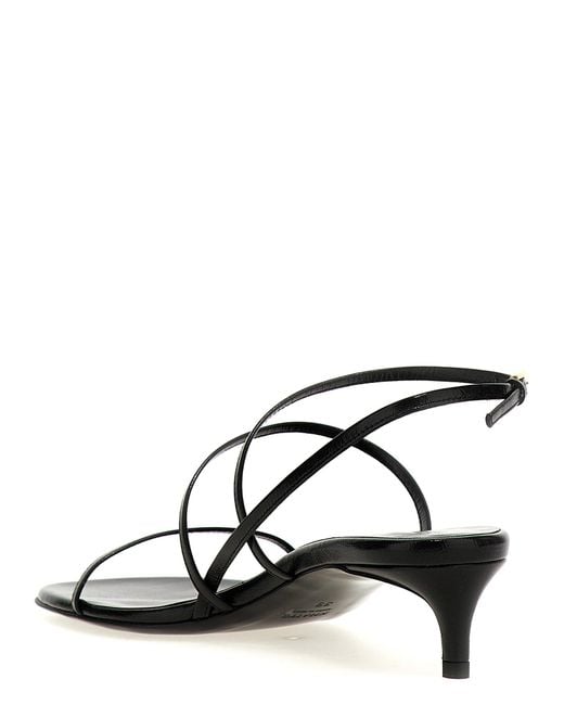 Khaite Black 'Loop Kitten' Sandals