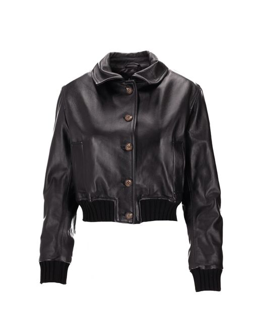 LA ROSE Black Leather Jacket Nappa