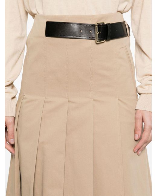 Semicouture Natural Mimi Cotton Midi Skirt