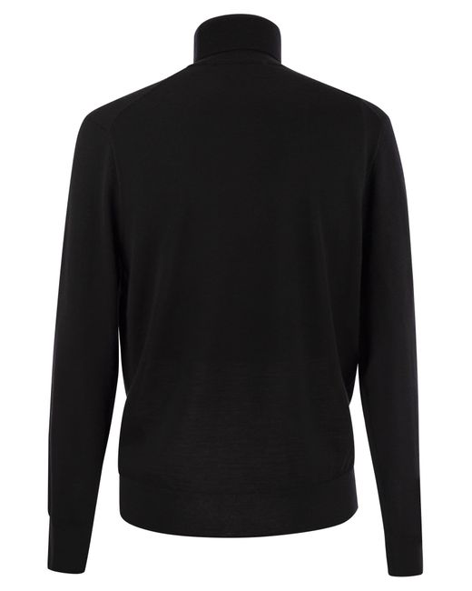 Suéter de cuello de cuello de lana de Polo Ralph Lauren de hombre de color Black