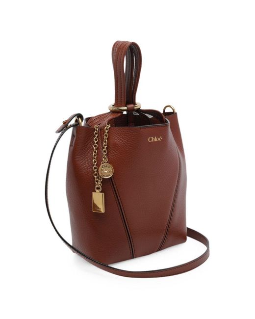 Chloé Brown Chloé Chloé Spin Small Leather Tote