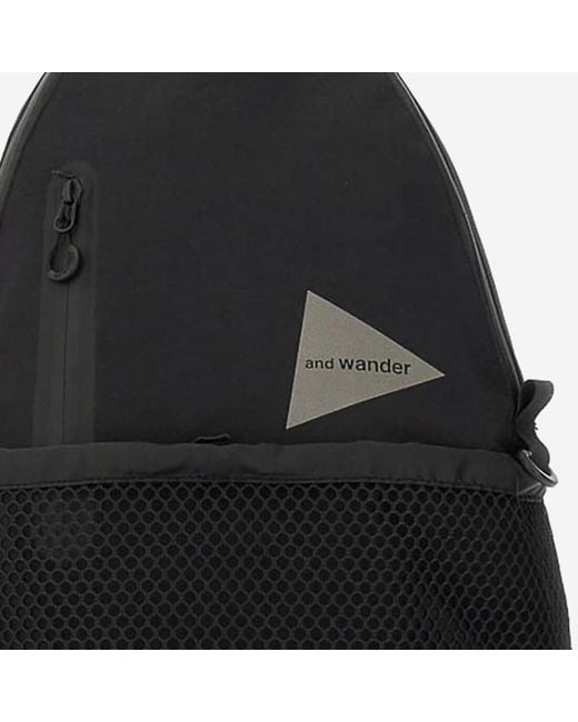And Wander Black Backpack Cotton Blend for men